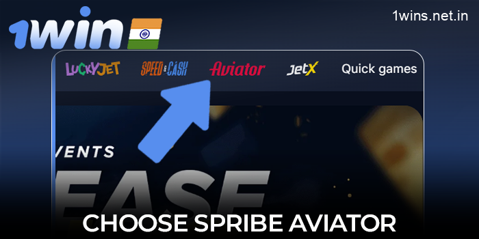 Choose 1win Spribe Aviator from the top menu on the website