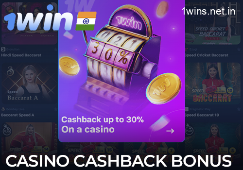 Casino cashback bonus at the 1win website