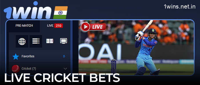 Live cricket betting at 1win website