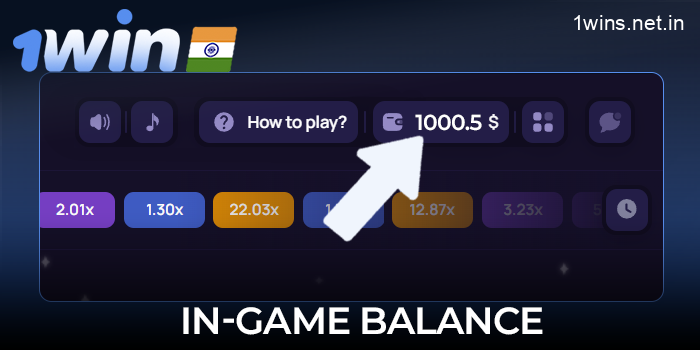 Find the winnings credited to your in-game balance in the 1win Lucky Jet game