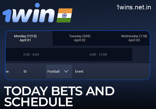 Today's bets and schedule on sports on the 1win website