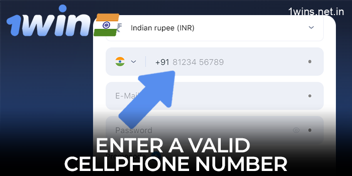 Enter a valid cell phone number on your 1win account