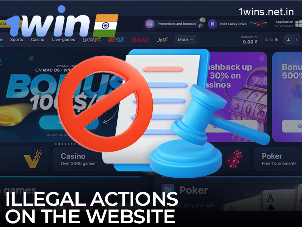 Illegal actions on the 1win website