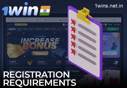 Registration requirements on the 1win website