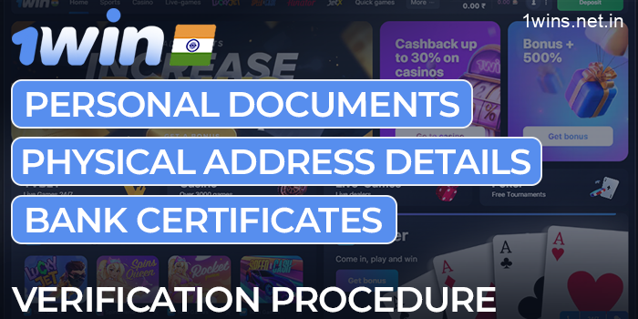 Verification procedure of account on the 1win website