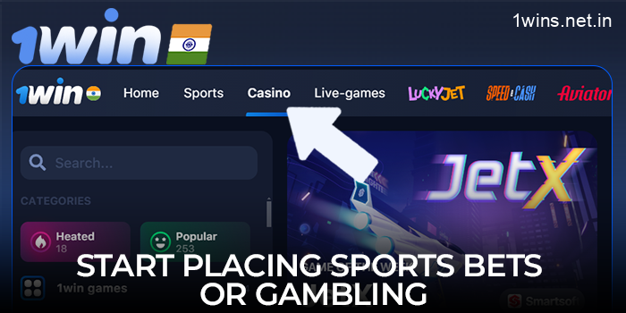 Start placing sports bets or gambling at 1win