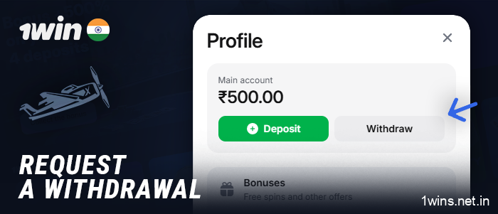 After playing Aviator, request a withdrawal from the 1Win online casino