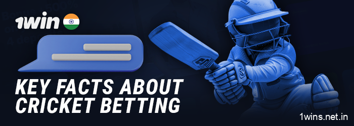 Key details about cricket betting at 1Win bookmaker