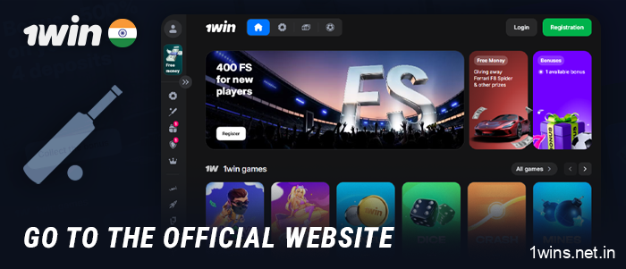 Open the online website of the Indian casino 1Win