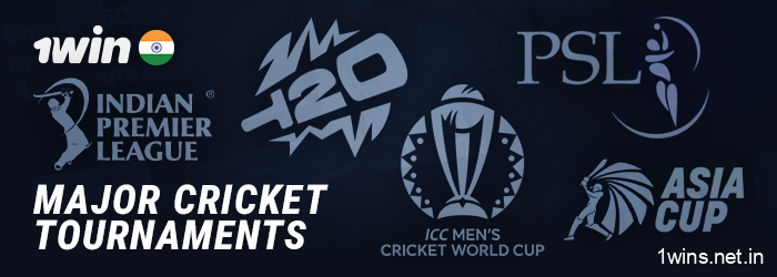 Cricket tournaments available for betting at 1Win bookmaker