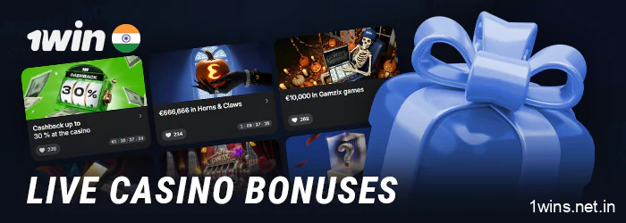 List of bonuses for 1Win India live casino