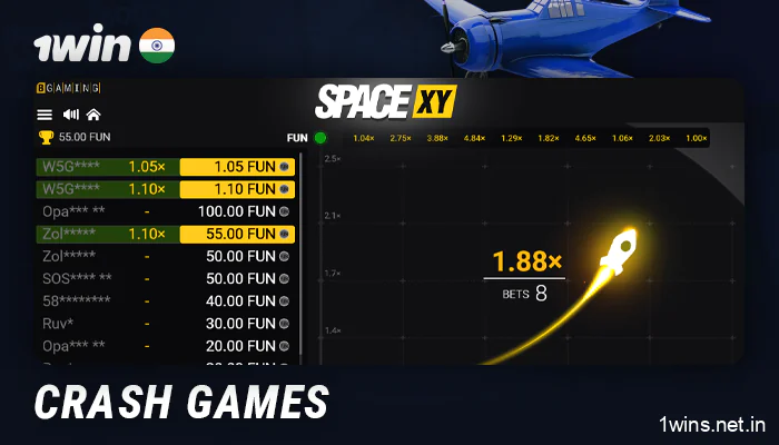 Popular crash games on the 1Win website - Aviator, JetX, Plinko, and others