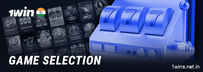 Gaming section at 1Win India - casino game categories