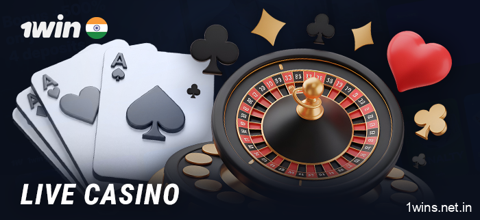 Live casino games section at 1Win - games with a live dealer