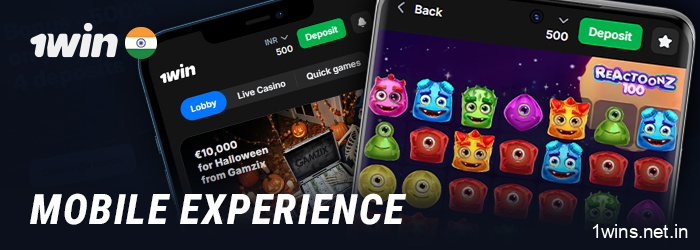 Playing at 1Win online casino via a mobile device