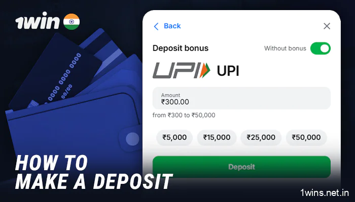 First deposit at 1Win online casino - instructions