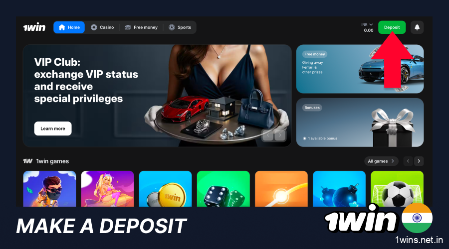 Fund your 1win account with India payments